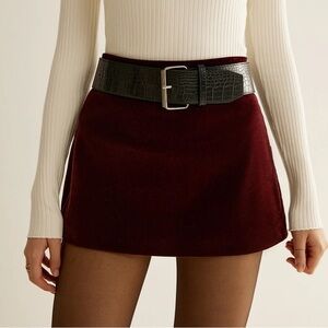 NWT Commense Burgundy Mini Skirt with Built In Shorts Size L